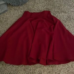 Red full skirt